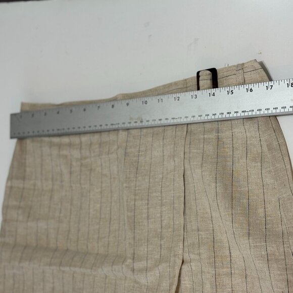 Max Studio Skirt Women's Size Large Tan Linen Cotton Mini Length Faux Wrap - Picture 3 of 10
